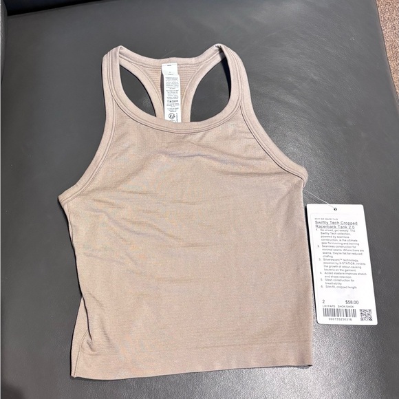 lululemon athletica taupe racerback tank top - Picture 2 of 5